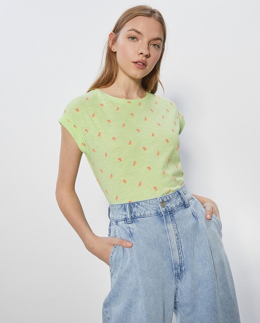 Camiseta de mujer con mini estampado y m