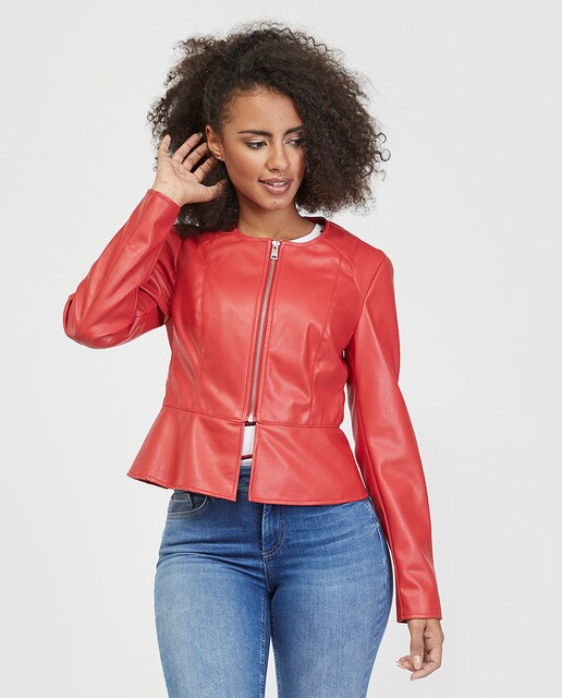 Cazadora biker de mujer de polipiel