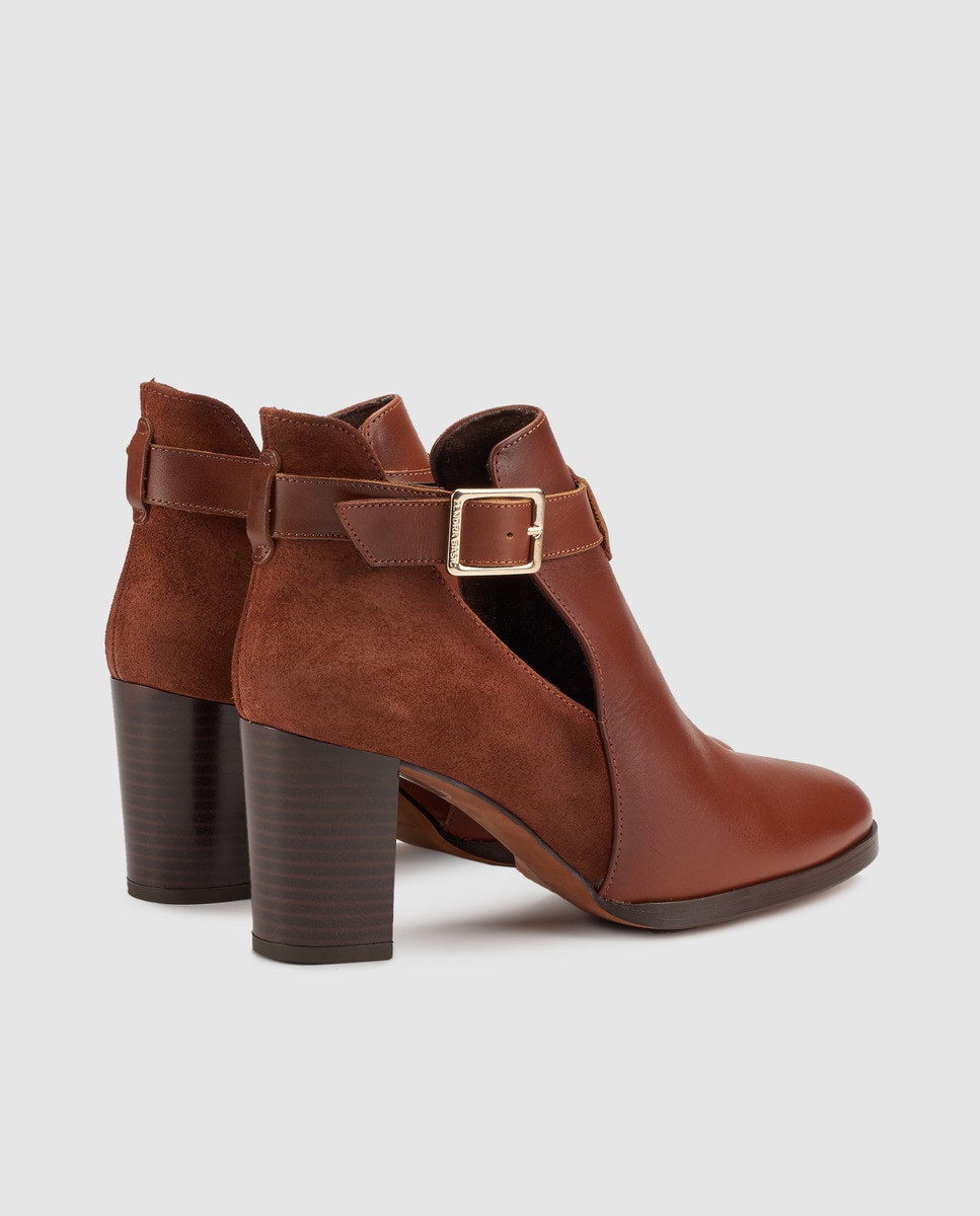 Botines de mujer Zendra Basic en piel y ante de color marrón · Zendra Basic · El Corte Inglés