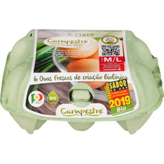 Campestre Ovos de Agricultura Classe M Biológicos embalagem 6 unidades