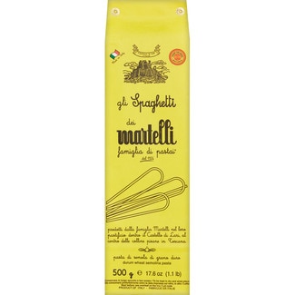 gli espaguetis pasta especial italiana de semola de grano duro envase 500 g - Martelli