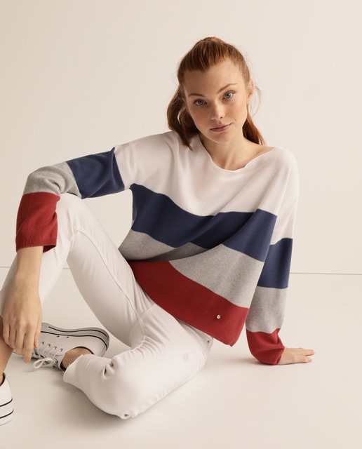 Jersey de mujer punto de arroz franjas c