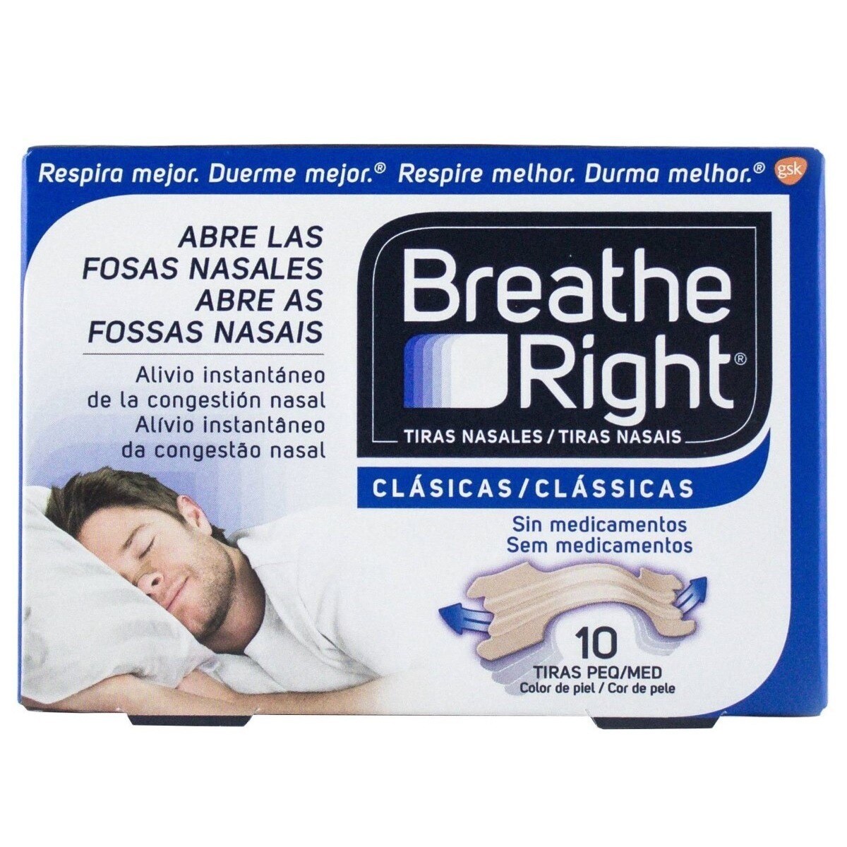 Pensos Nasais Clássicos Pequeno/Médio 10 Uni. Breathe Right 1
