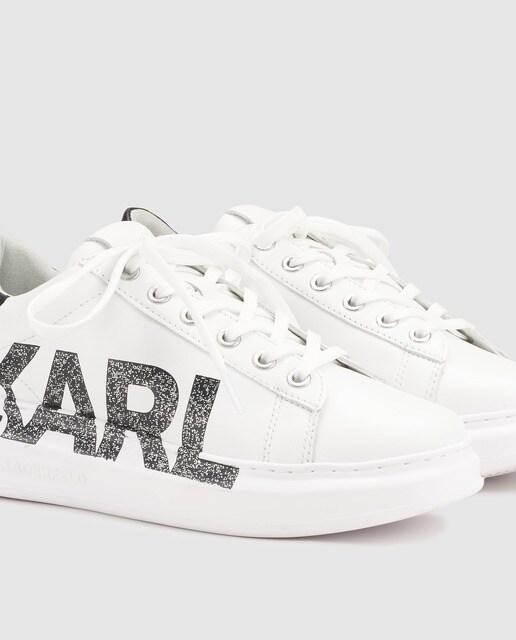 Zapatillas de mujer de piel Karl Lagarfield en blanco con logo lateral · Karl  Lagerfeld · El Corte Inglés