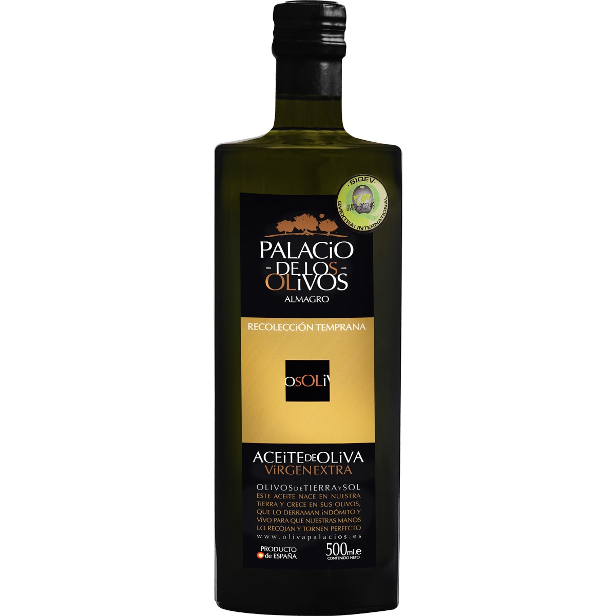 aceite de oliva virgen extra variedad Picual DOP Aceite Campo de Calatrava botella 500 ml