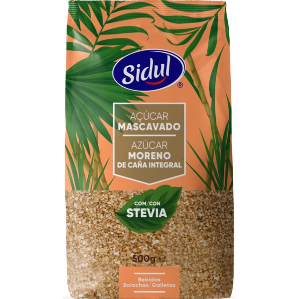 Açúcar Mascavado com Stevia embalagem 500 g