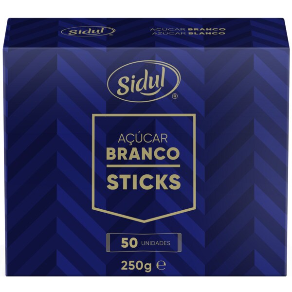 Sidul Açúcar Branco Sticks embalagem 50 unidades