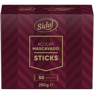 Açúcar Mascavado em Sticks embalagem 50 unidades - Sidul