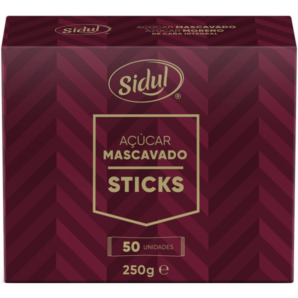 Açúcar Mascavado em Sticks embalagem 50 unidades