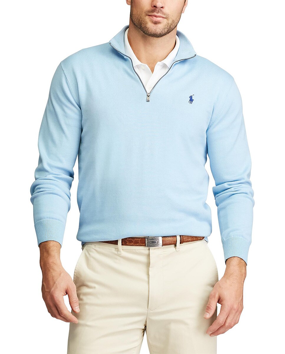 Jersey de algodón pima hombre azul con cuello alto · Polo Ralph Lauren · El Corte Inglés Jersey de algodón pima hombre azul con cuello alto · Polo Ralph Lauren · El Corte Inglés