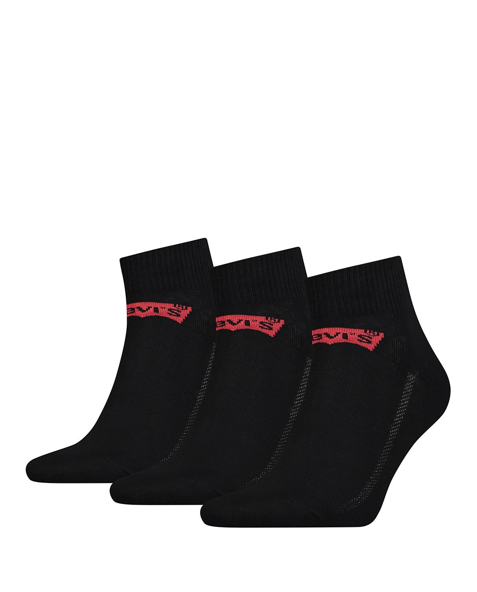 Imagem 0 de Pack de três pares de meias pelo tornozelo pretas