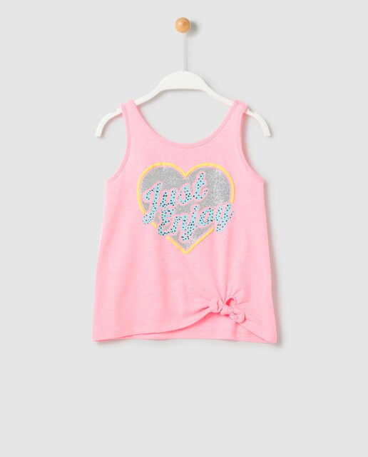 Camiseta de niña rosa con corazón de gli
