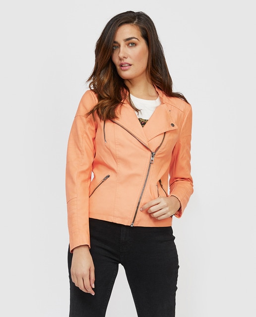 Cazadora biker de mujer de polipiel