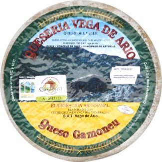 queso azul asturiano mezcla graso ahumado elaborado con leche cruda DOP Gamonéu peso aproximado pieza 545 g - Vega De Ario