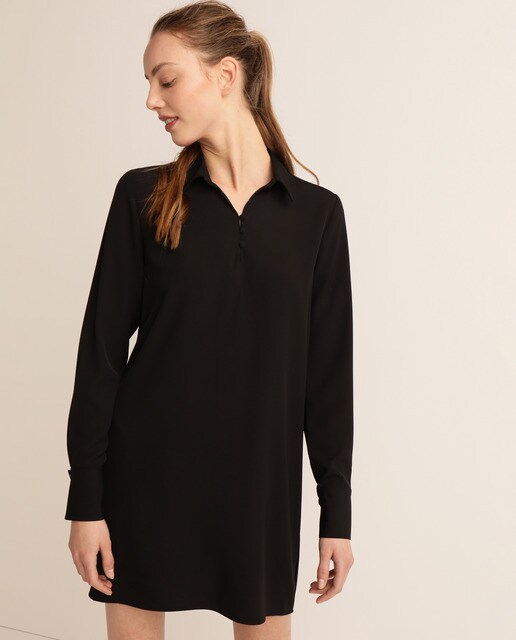 Vestido de manga larga cuello polo
