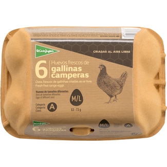 huevos camperos categoría A clase M-L estuche 6 unidades - El Corte Ingles