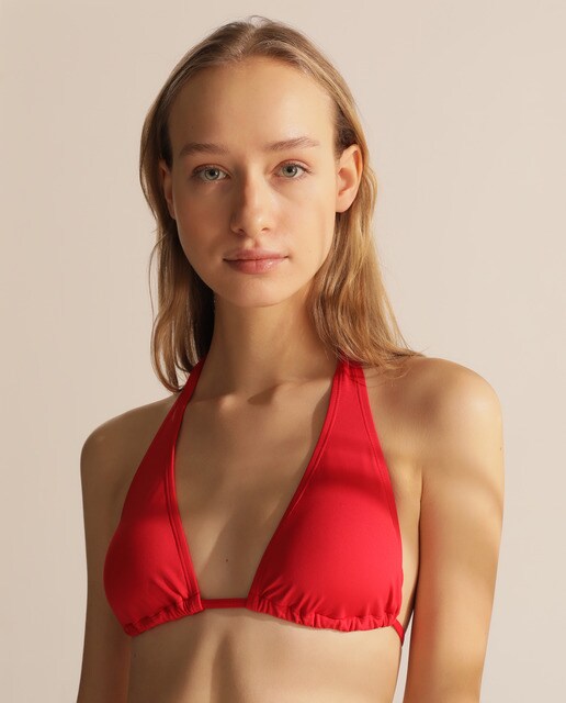 Top de bikini Halter Liso