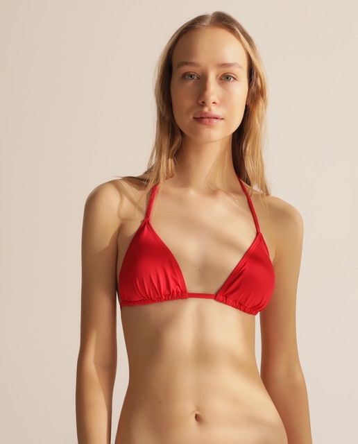 Top de bikini estilo cortina liso