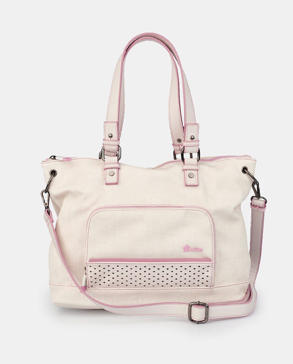 Caminatta - Shopping Grande En Crudo Con Cremallera