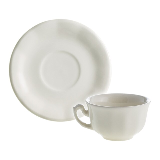 Imagen 0 de Taza de té con plato Aurora Blanco La Cartuja de Sevilla