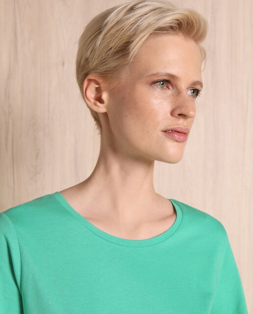 Camiseta de mujer 100% algodón con manga