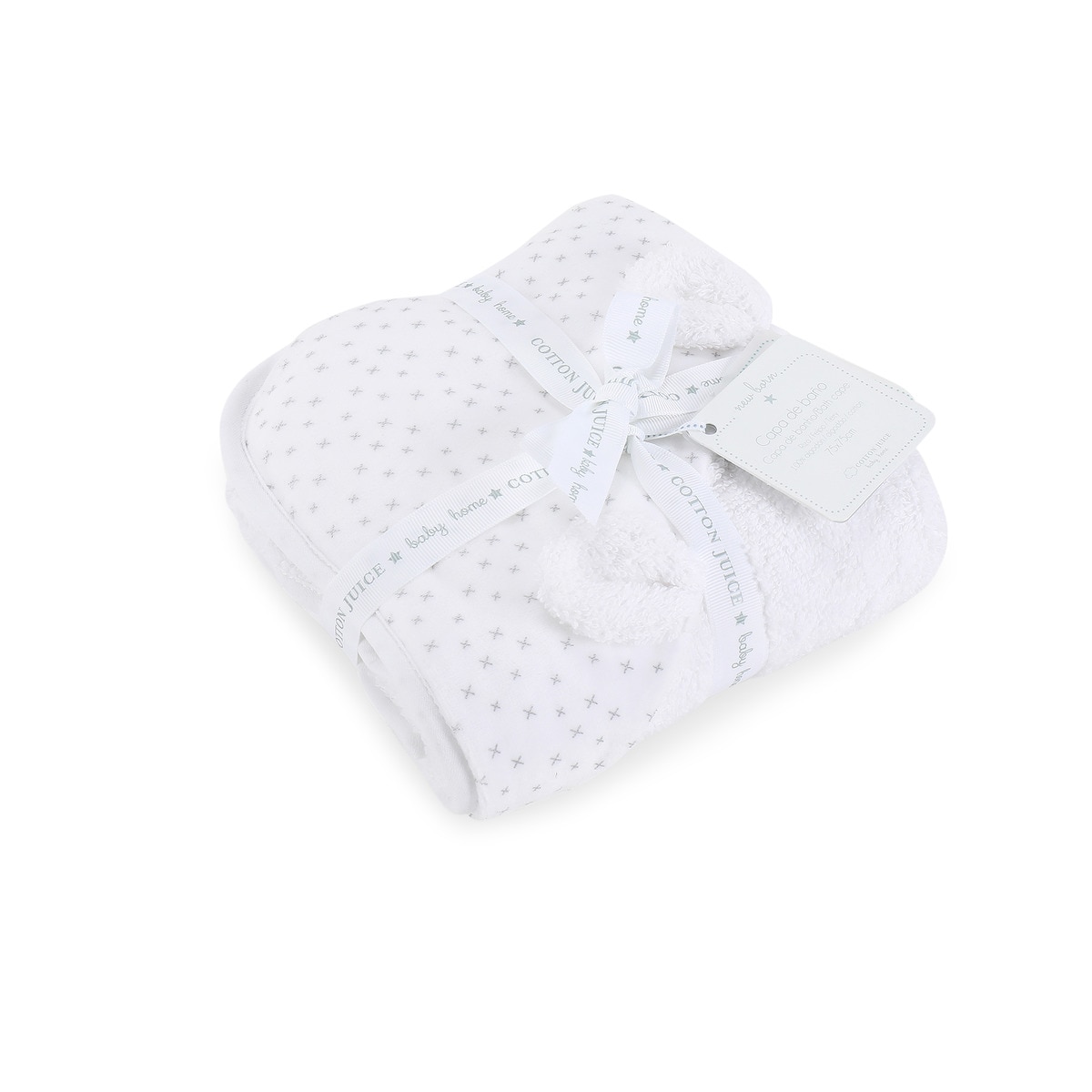 Capa de Baño Cotton Juice Baby Home New Born velour Blanco-3