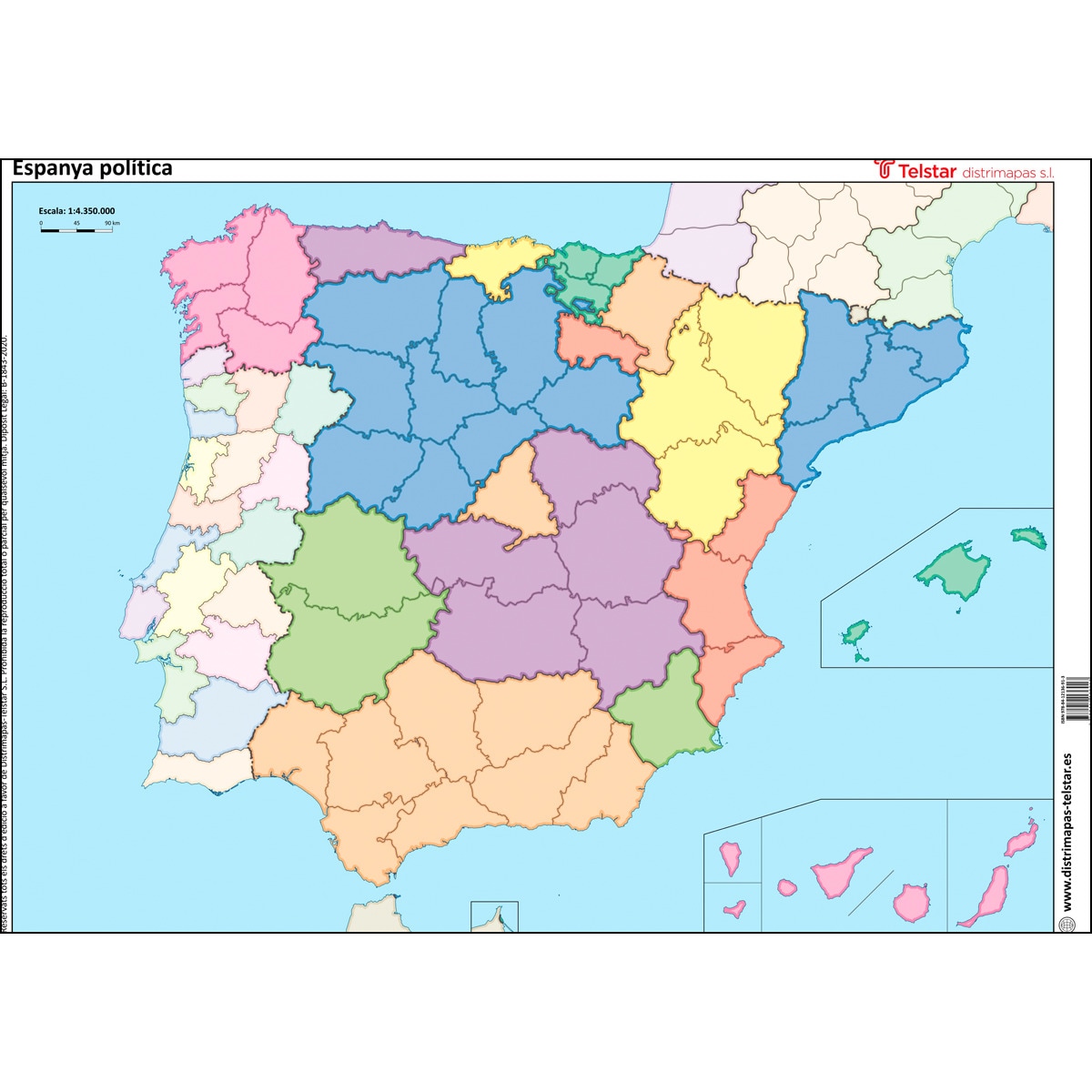 Imagem 0 de Mapa mut espanya política paquet 25 unitats