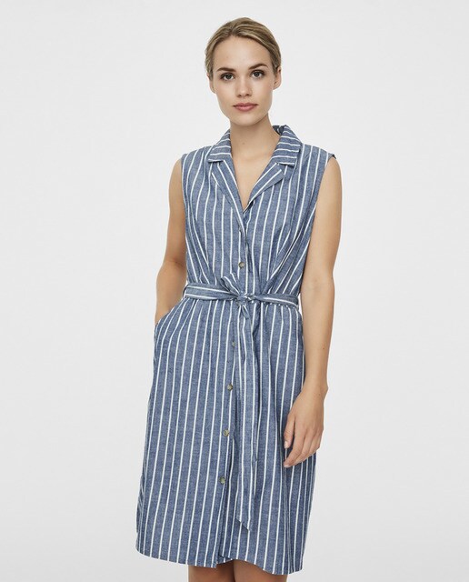 Vestido corto sin mangas