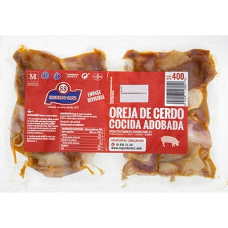 oreja de cerdo cocida adobada sin gluten y sin lactosa bipack bandeja 400 g - Segundo Sanz