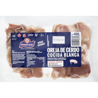 oreja de cerdo cocida blanca sin gluten y sin lactosa bipack bandeja 400 g - Segundo Sanz