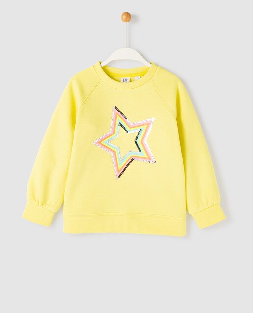 Sudadera de niña en amarillo con
