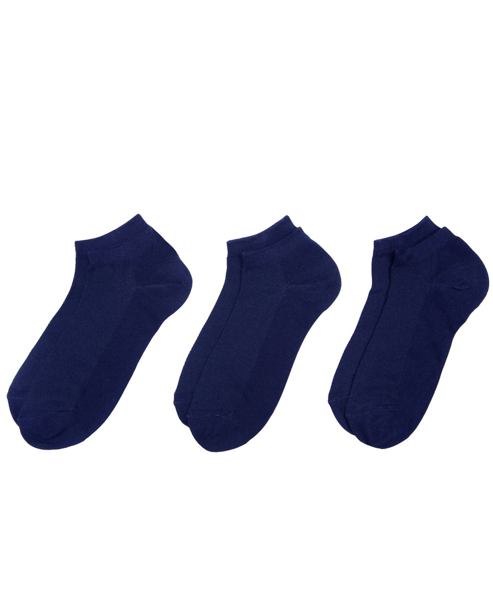 Pack de Três Pares de Meias pelo Tornozelo Multicolor-1
