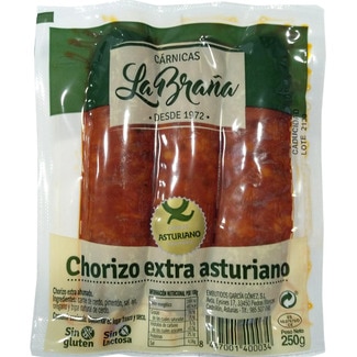 chorizo asturiano extra ahumado sin gluten sin lactosa envase 250 g - La Braña