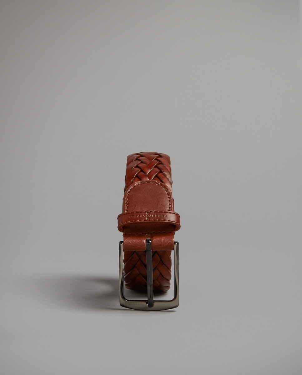 Ceinture tressée noisette