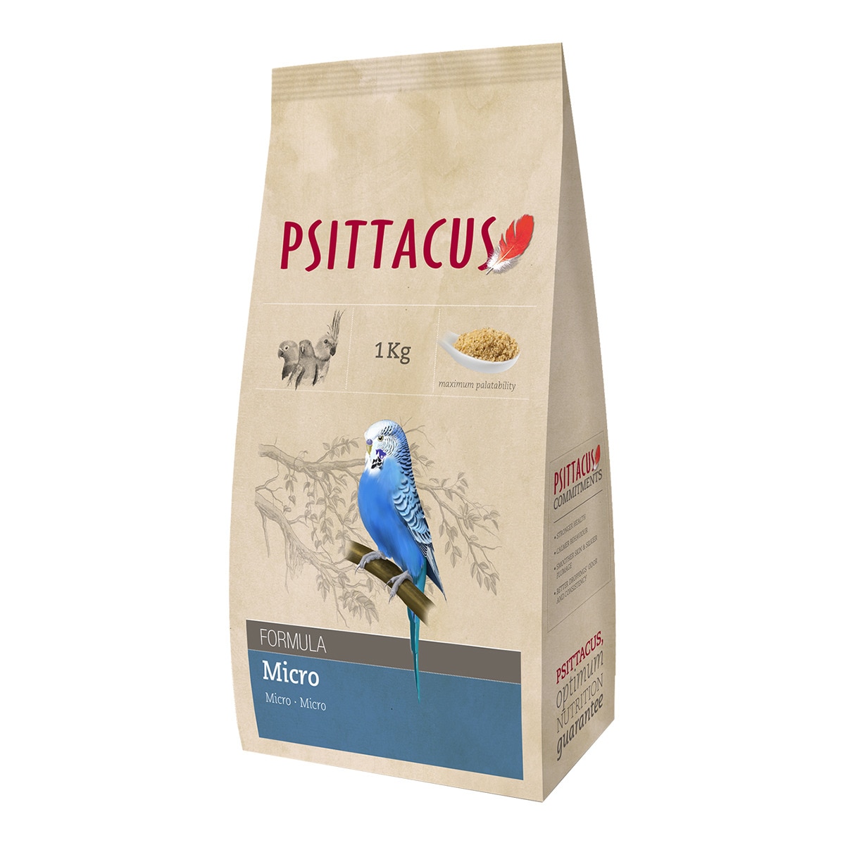Psittacus - Alimento Para Pájaros Pequeños Fórmula Micro 1 Kg