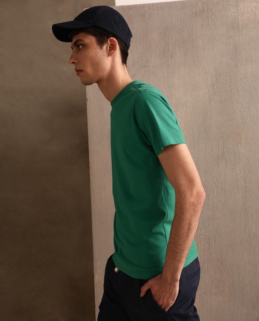 Camiseta de hombre verde de manga corta