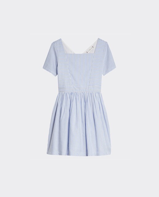 vestido riscas azul e branco