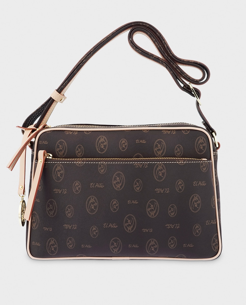 Sac à bandoulière en toile imprimé logos