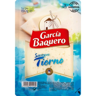 queso tierno mezcla madurado elaborado con leche pasteurizada en lonchas envase 150 g - Garcia Baquero