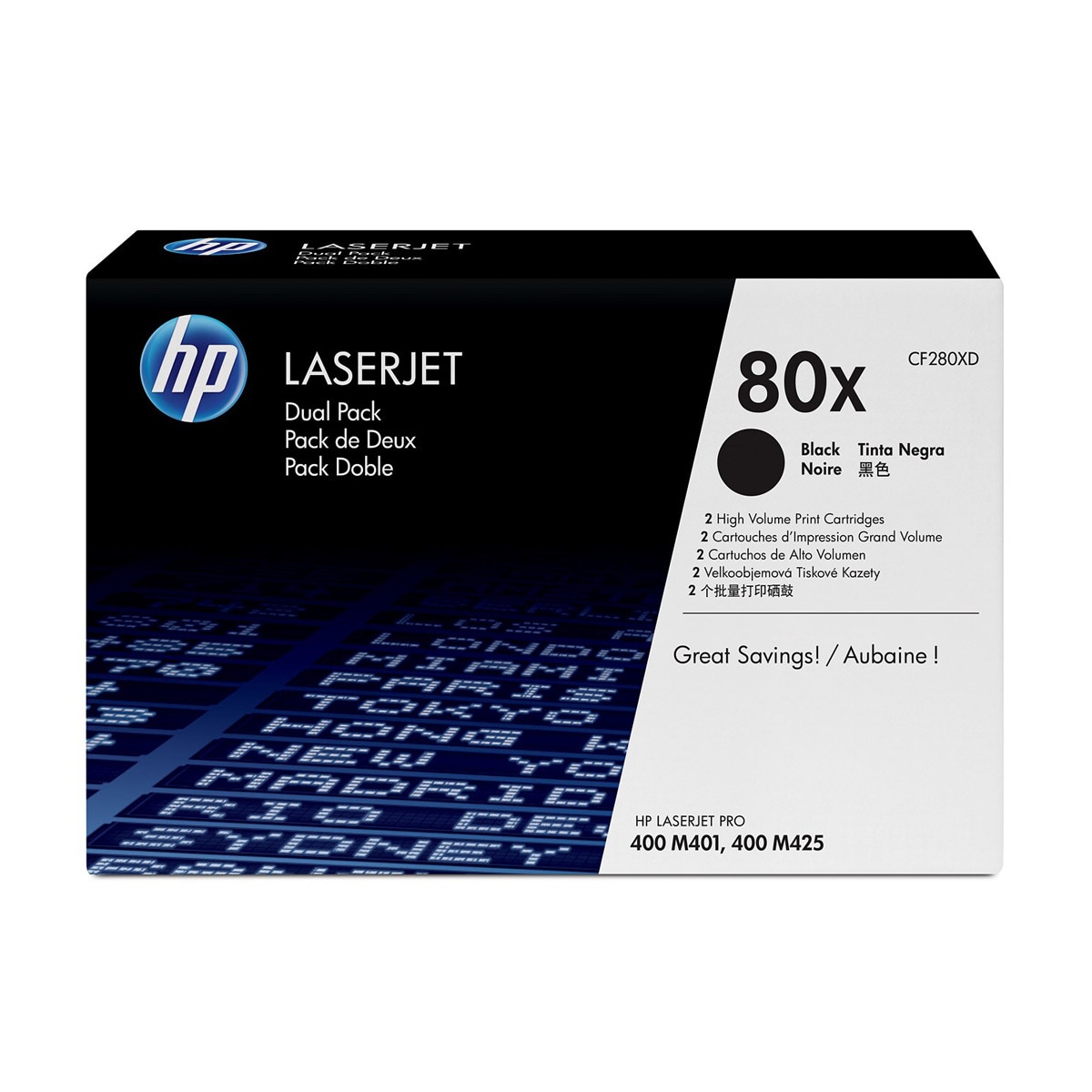 Pack doble de tóner HP LaserJet 80X negro (CF280XD) 1