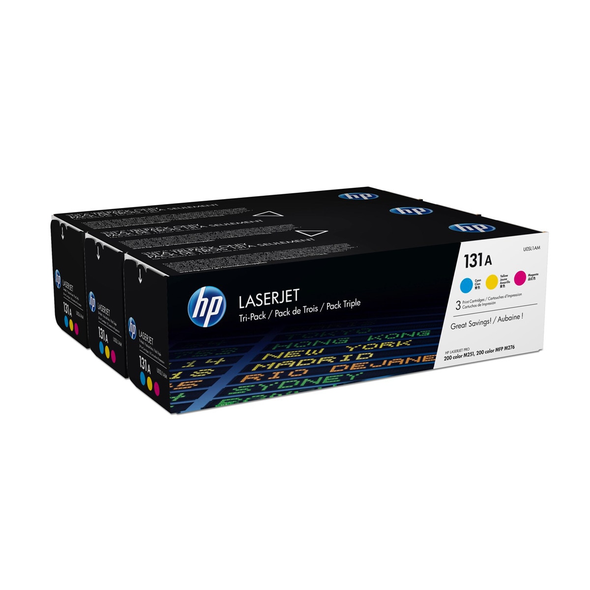 Imagen 0 de Pack de 3 tóner originales HP LaserJet 131A tricolor (U0SL01AM)