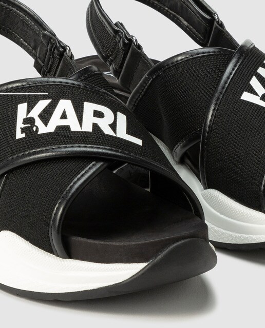 Sandalias planas de mujer Karl Lagerfeld de piel y pique en color negro · Karl  Lagerfeld · El Corte Inglés