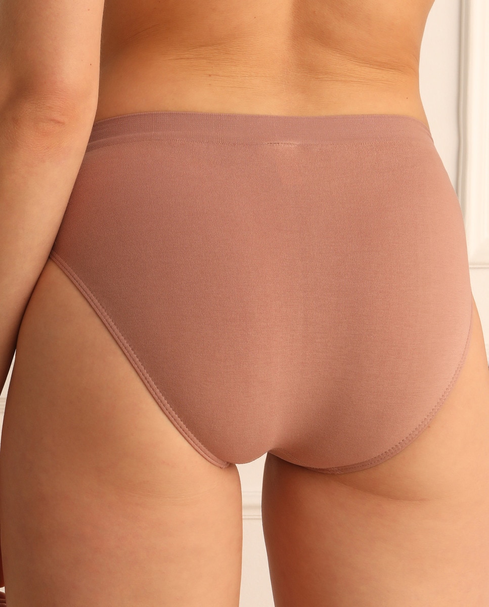 Cueca Seamless com cintura gravada Vison-2