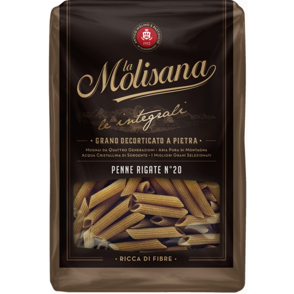 Massa Integral Penne Rigate embalagem 500 g