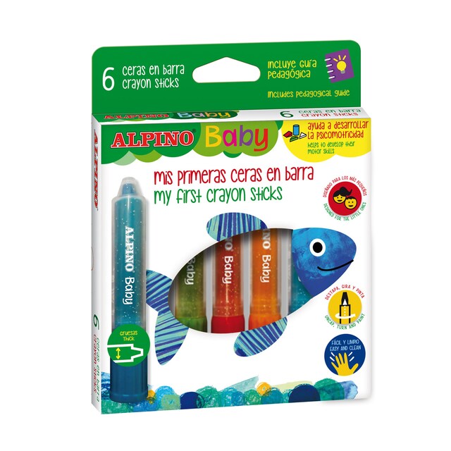 Imagen 0 de Estuche de 6 Ceras en Barra Alpino Baby