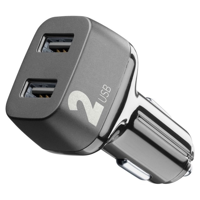 Imagem 0 de Carregador de carro Cellularline Multipower 2, 2x USB, 24W - Cinzento