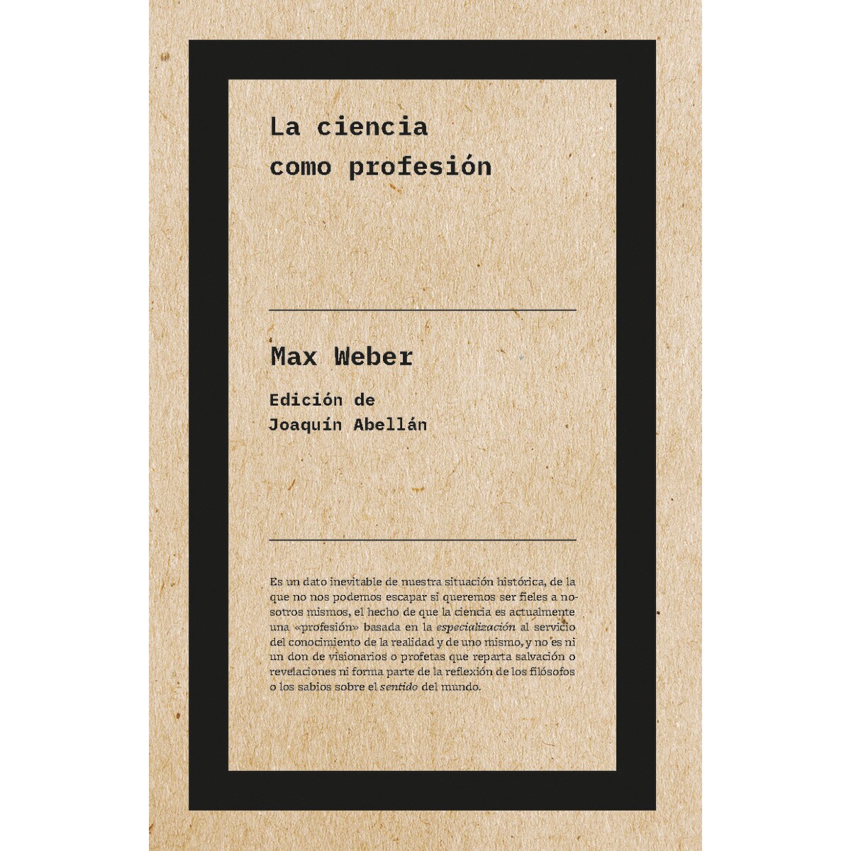 La ciencia como profesión (Capa mole com abas) 1