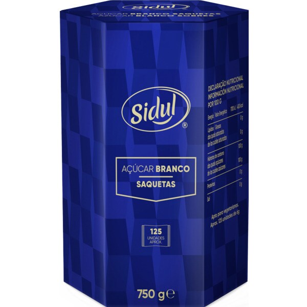 Sidul Açúcar Branco Saquetas 125 Unidades embalagem 750 g