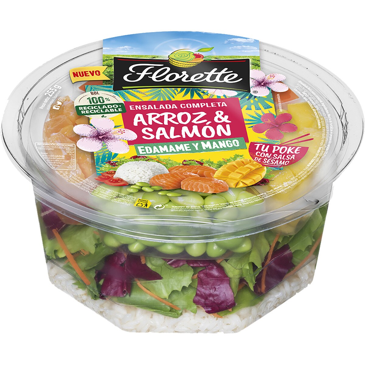 Comprar Ensalada Completa de arroz & salmón con Edamame y mango tarrina