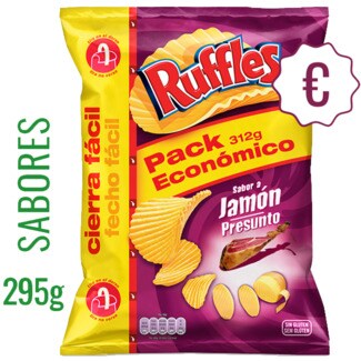 Ruffles Batatas Fritas com Sabor a Presunto sem Glúten embalagem 295 g